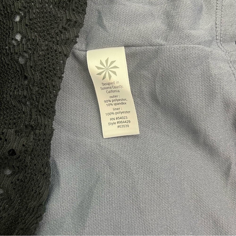 Athleta Black Blue Grey Lace Adjustable Stretch Women's Sporty Casual Tank Dress - Picture 12 of 13